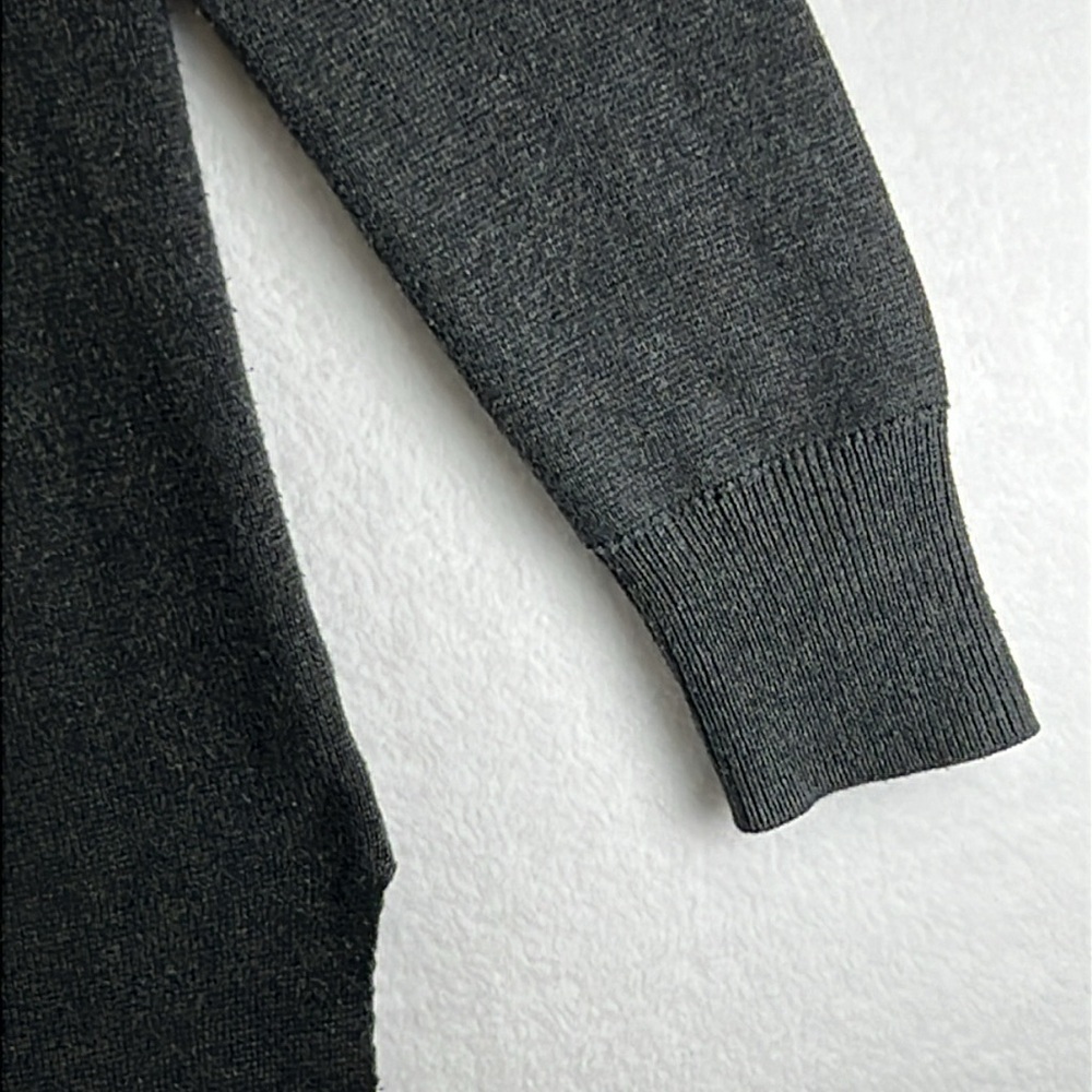 Caslon Women’s Tunic Sweater Size M Black/Gray Cotton/Acrylic Kangaroo Pocket - Picture 7 of 10